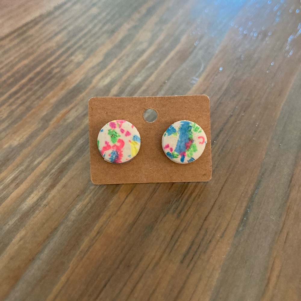 Retro confetti earrings